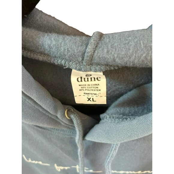 Dune Blue  "Live For The Moment" Hoodie Travel Explore Graphic XL Polyester - Picture 2 of 3